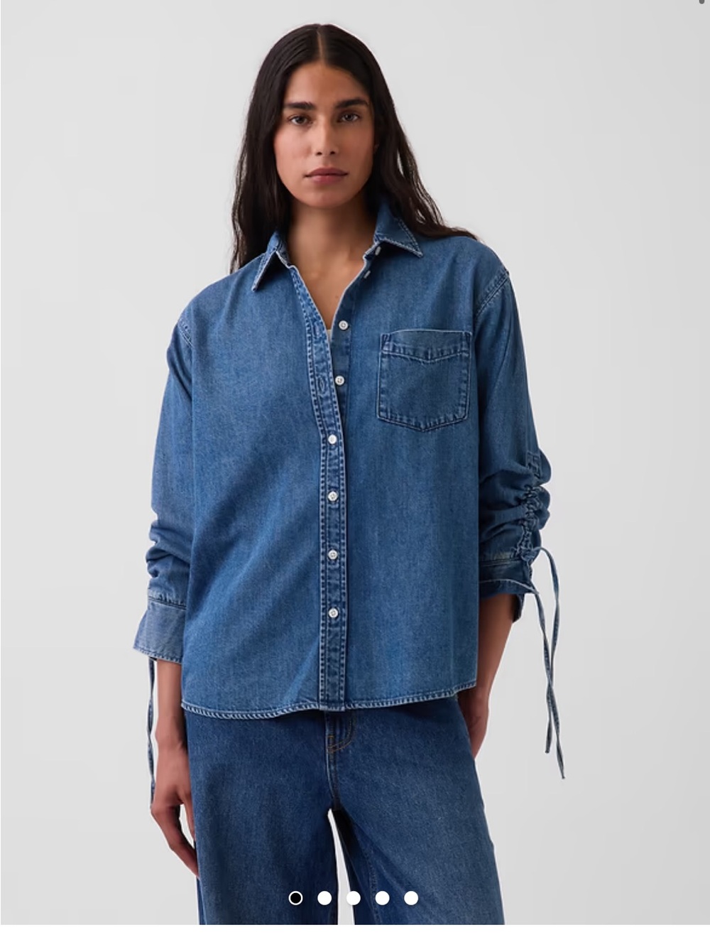 GAP Blue Denim Button-Down Shirt